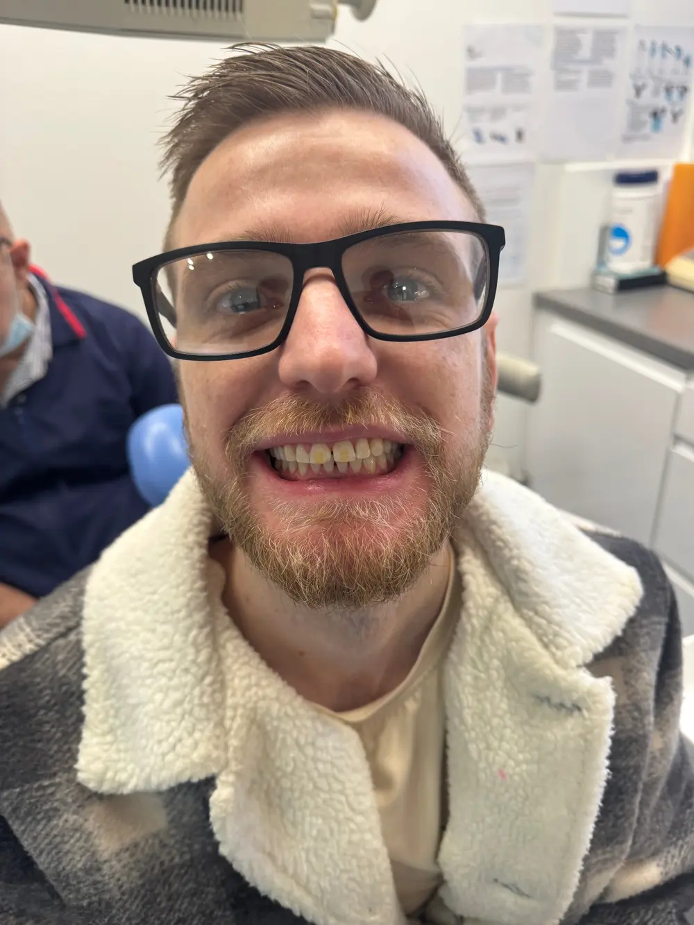Patient smile before porcelain veneers